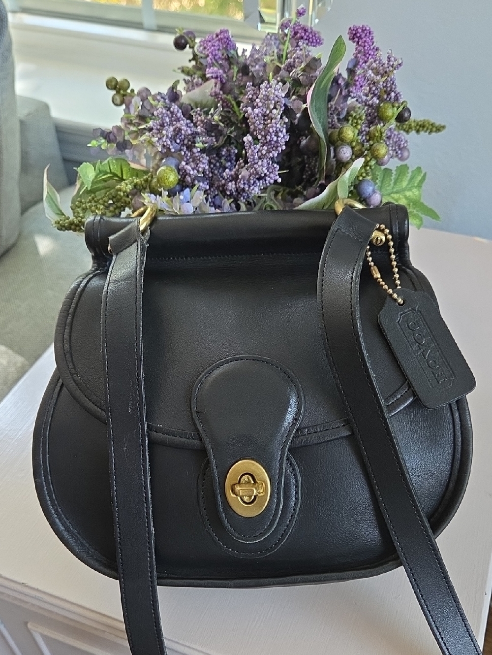 COACH Black Post Pouch Crossbody Bag